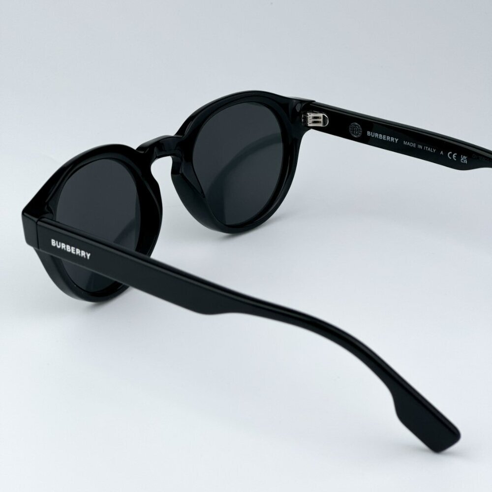 Burberry BE4404 300187 BRAND NEW Sunglasses Black Grey Oval Unisex - Picture 9 of 11